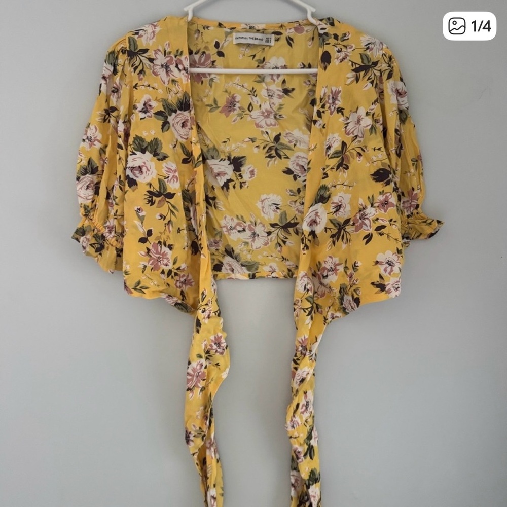 Faithfull the Brand Yellow Floral Blouse